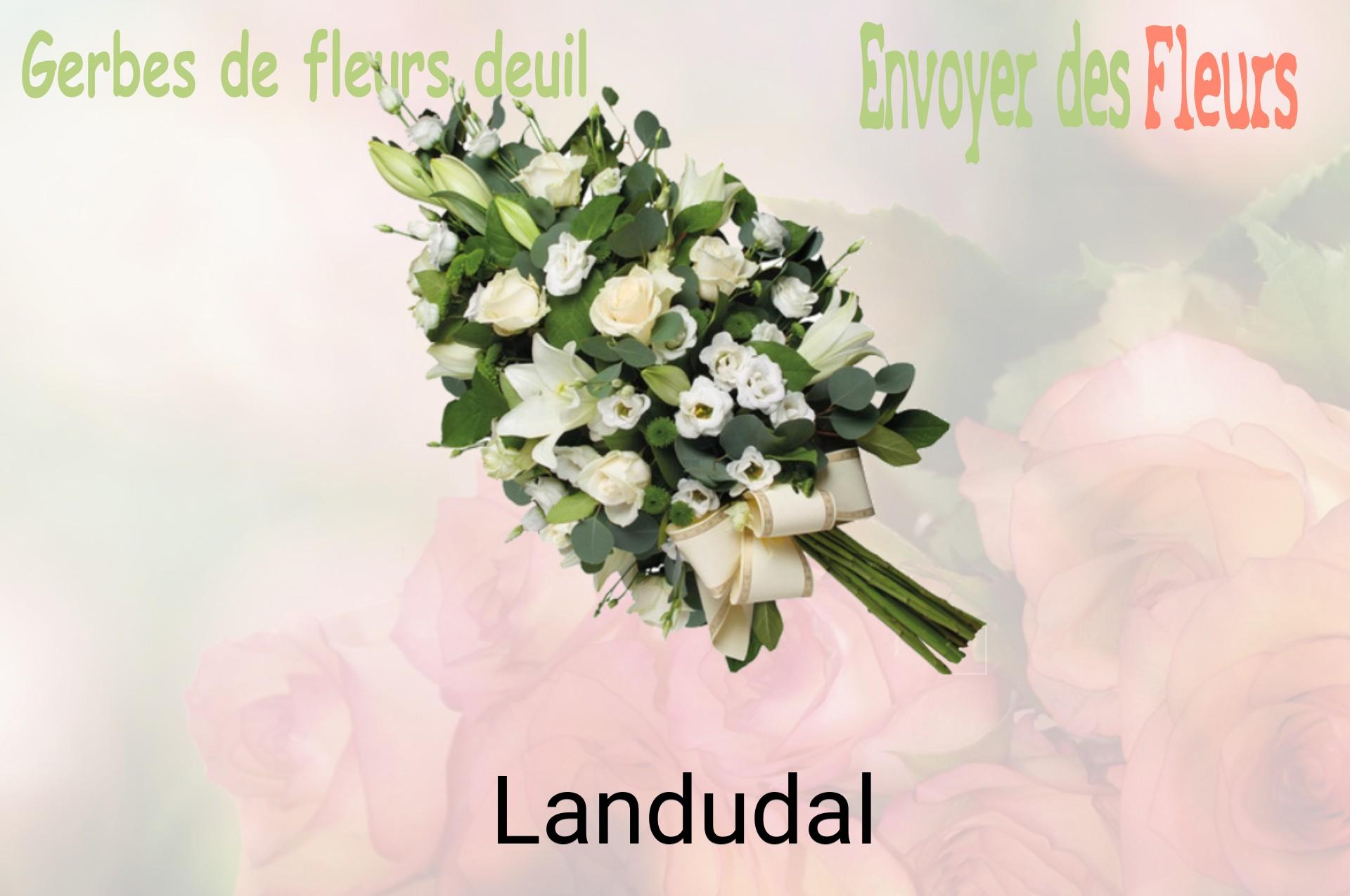 Gerbe de fleurs de deuil livrée à Landudal